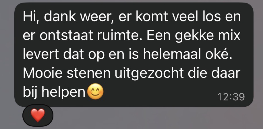 Positieve reactie online sessie Beau Gunst